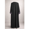 Saudi Nida Abaya with Floral Lace Beaded Trim on Sleeves