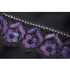 Saudi Nida Abaya with Floral Lace Beaded Trim on Sleeves