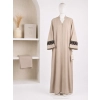 Saudi textured sleeve trim abaya
