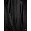 Saudi Linen Embroidered Trim Abaya - Black