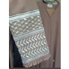 ​Muted Taupe Open-Front Nida Abaya with Keffiyeh Sleeve Embroidery