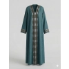 Saudi Linen Geometric Beaded Abaya