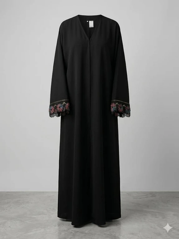 Saudi nida with beaded floral lace - Libaas co