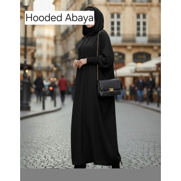 Black hooded abaya by Coco Loco and Libaas Co