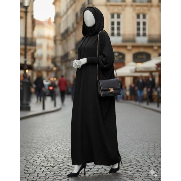 Black hooded abaya by Coco Loco and Libaas Co